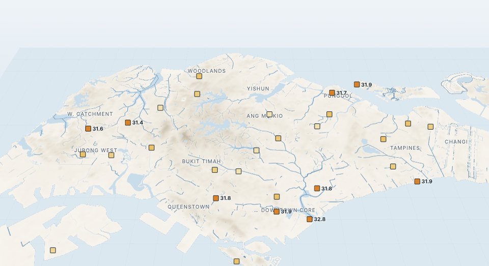 Heat stress layer on the map